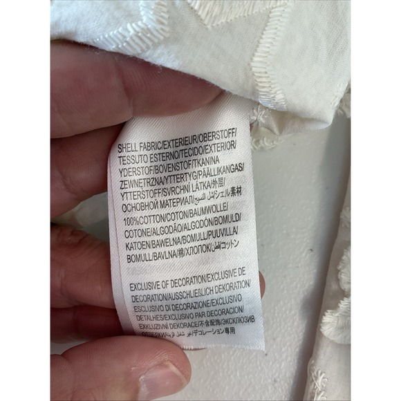 FARM RIO Star 3D Embroidered Blouse in Ivory XS Fairy Party Office‎ cropped - Picture 8 of 13